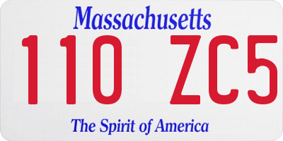 MA license plate 110ZC5