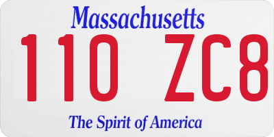 MA license plate 110ZC8