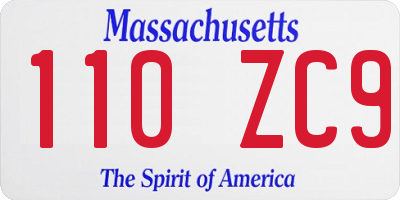 MA license plate 110ZC9