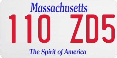 MA license plate 110ZD5