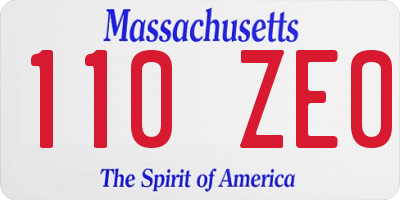 MA license plate 110ZE0