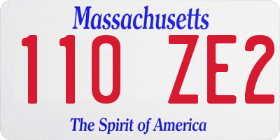 MA license plate 110ZE2