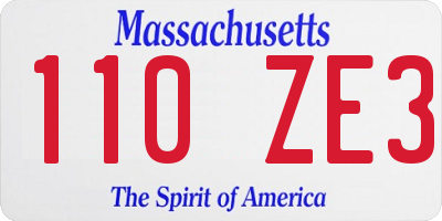 MA license plate 110ZE3