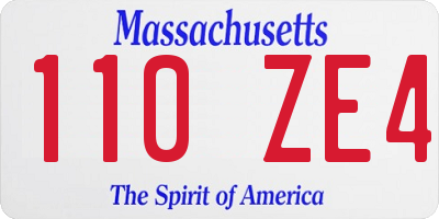MA license plate 110ZE4