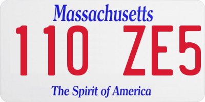 MA license plate 110ZE5
