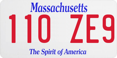 MA license plate 110ZE9