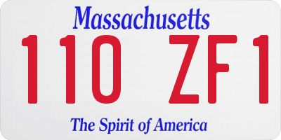 MA license plate 110ZF1