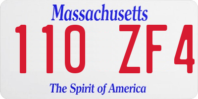 MA license plate 110ZF4