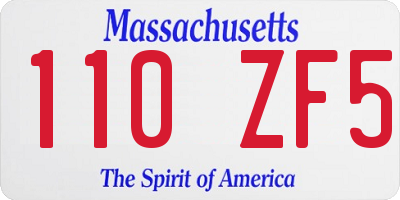 MA license plate 110ZF5