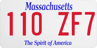 MA license plate 110ZF7
