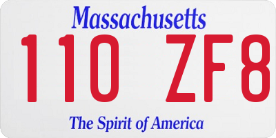 MA license plate 110ZF8