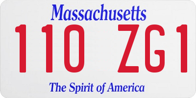 MA license plate 110ZG1