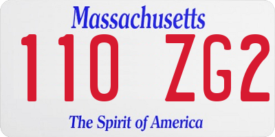 MA license plate 110ZG2