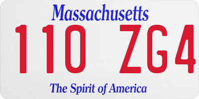MA license plate 110ZG4