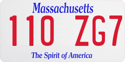 MA license plate 110ZG7