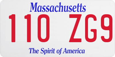 MA license plate 110ZG9