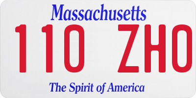MA license plate 110ZH0