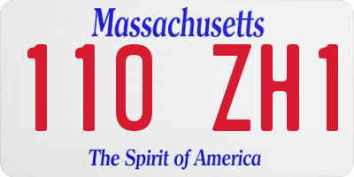 MA license plate 110ZH1