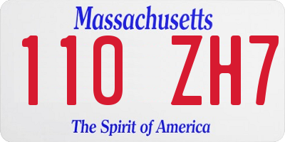 MA license plate 110ZH7