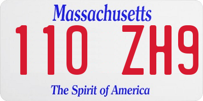 MA license plate 110ZH9