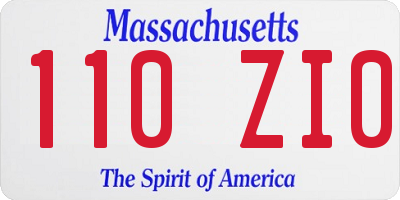 MA license plate 110ZI0