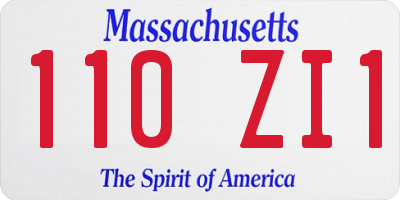 MA license plate 110ZI1