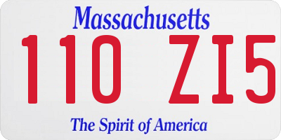 MA license plate 110ZI5