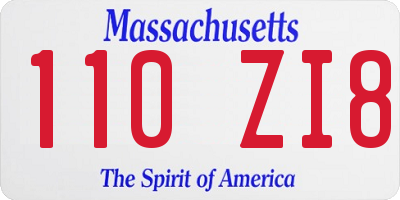 MA license plate 110ZI8