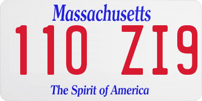 MA license plate 110ZI9