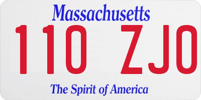 MA license plate 110ZJ0