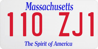 MA license plate 110ZJ1