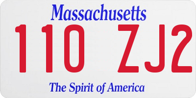 MA license plate 110ZJ2