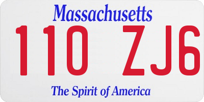 MA license plate 110ZJ6