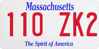 MA license plate 110ZK2