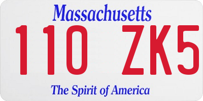 MA license plate 110ZK5