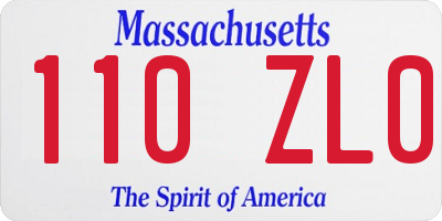 MA license plate 110ZL0