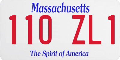 MA license plate 110ZL1