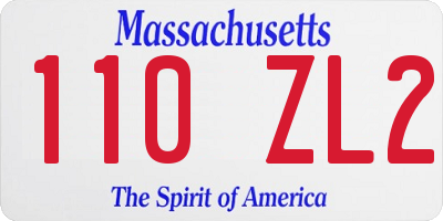 MA license plate 110ZL2