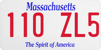 MA license plate 110ZL5