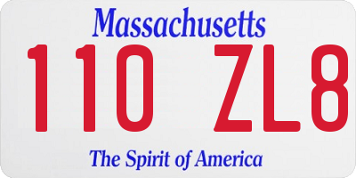 MA license plate 110ZL8