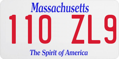 MA license plate 110ZL9