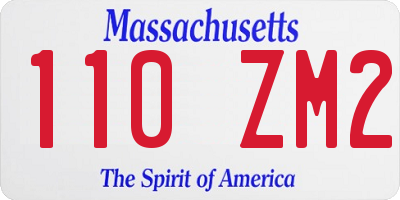 MA license plate 110ZM2