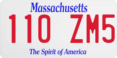 MA license plate 110ZM5