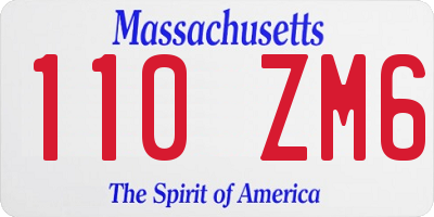 MA license plate 110ZM6