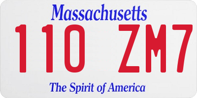 MA license plate 110ZM7