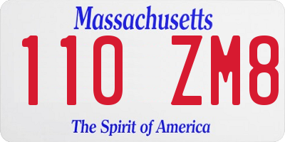 MA license plate 110ZM8