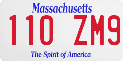 MA license plate 110ZM9