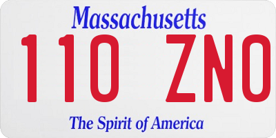 MA license plate 110ZN0
