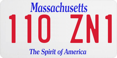 MA license plate 110ZN1