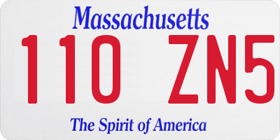 MA license plate 110ZN5